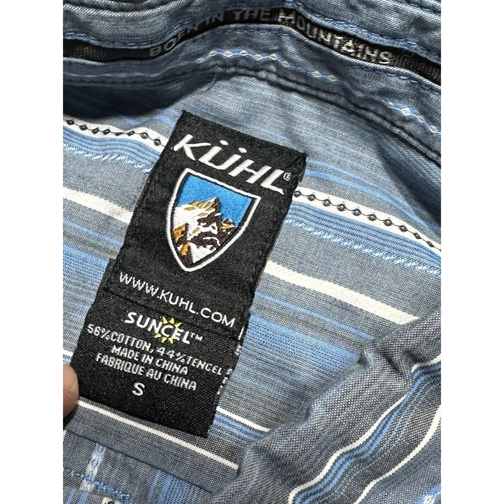Kuhl Button Shirt Vertical Striped Short Sleeve Suncel Cotton Men’s Size Small - Picture 3 of 9
